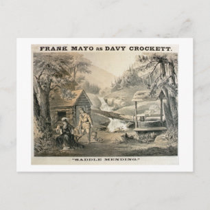 'Saddle Mending', Poster for 'Davy Crockett' starr Postcard