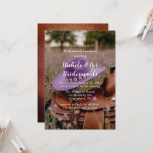 Saddle on the Fence with Hat Bridesmaids Luncheon Invitation