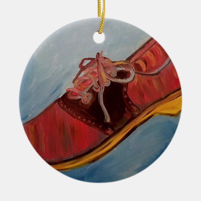 Saddle Shoe Ceramic Ornament (Front)