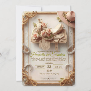 Saddle & Sparkle – Rustic Western Wedding Invitati Invitation