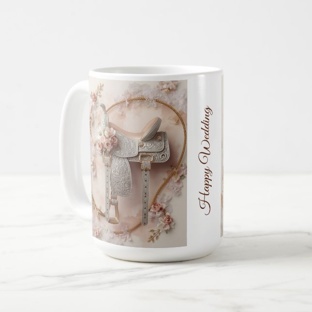 Saddle & Sparkle – Western Wedding Mug (Front Left)