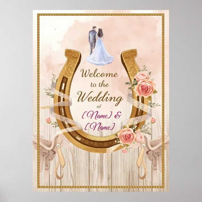 Saddle & Sparkle – Western Wedding Posters & Signa (Front)