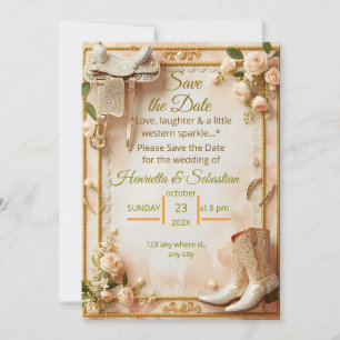 Saddle & Sparkle – Western Wedding Save the Date C