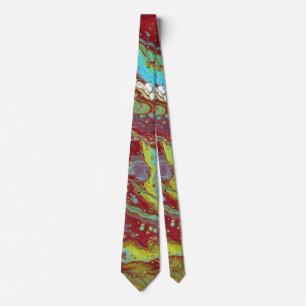 Saddle Up 1 Unique Blue Red Abstract Tie