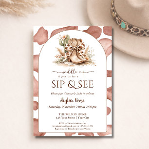 Saddle Up Coquette Western Cow Skin Sip And See Invitation