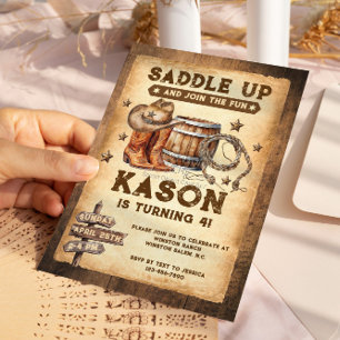 Saddle Up Country Western Cowboy Invitation