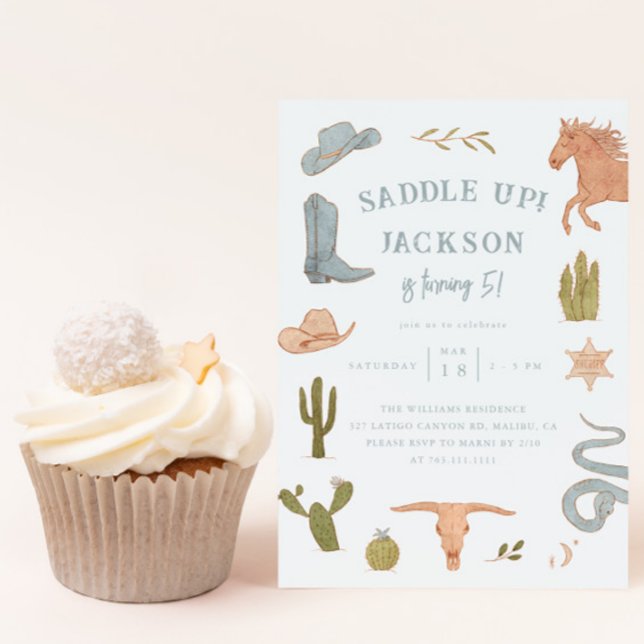 Saddle Up Cowboy Boy Birthday Party Invitation (Creator Uploaded)