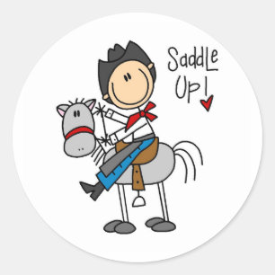 Saddle Up! Cowboy Stick Figure Sticker