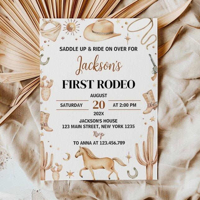 Saddle Up First Rodeo Birthday Invitation (Creator Uploaded)