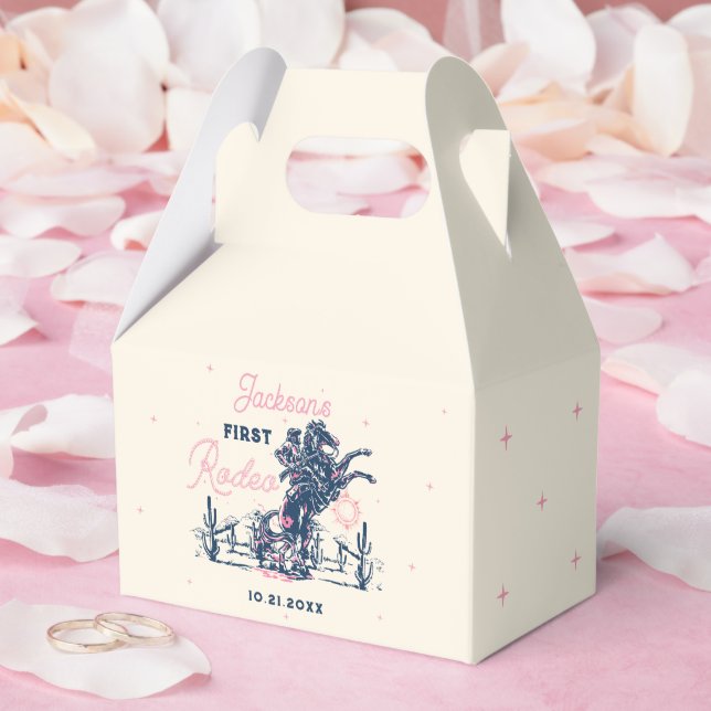 Saddle up First Rodeo Cowboy Birthday Favour Box (Wedding)