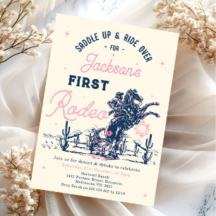 Saddle up First Rodeo Cowboy Birthday Party Invitation