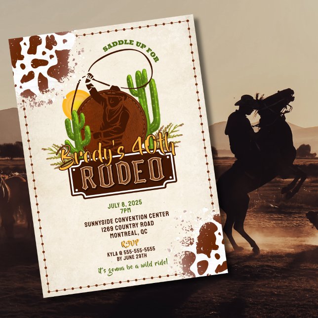 Saddle Up for a Rodeo – Western Party Invitation (Western theme birthday invitation for men)