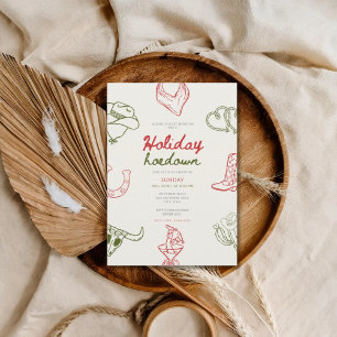 Saddle up holiday hoedown party invitation