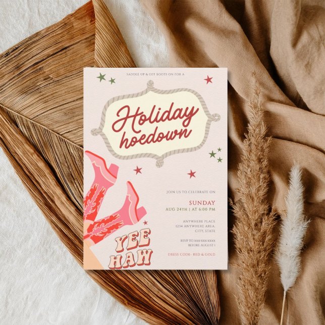 Saddle up holiday hoedown party invitation (Creator Uploaded)