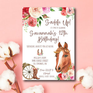 Saddle Up! It's time to celebrate! Horse Birthday Invitation