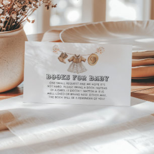 Saddle Up Little Cowgirl Baby Shower Book Request Enclosure Card