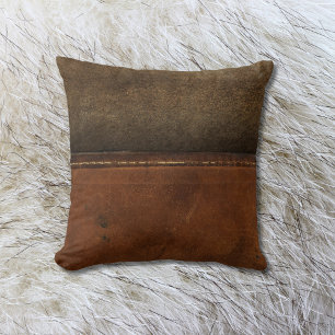 Saddle Up Tan Faux Leather Cushion