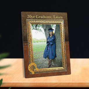 Saddle Up Tan Faux Leather Graduate Plaque