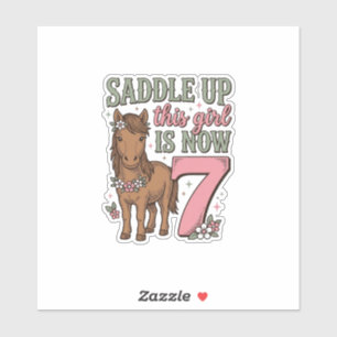 Saddle Up This Girl Is Now 7 Horse Birthday Shirt