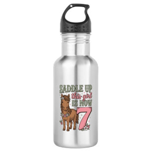 Saddle Up This Girl Is Now 7 Horse Birthday Shirt 532 Ml Water Bottle