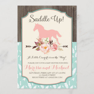 Saddle Up Western Baby Shower Invitations