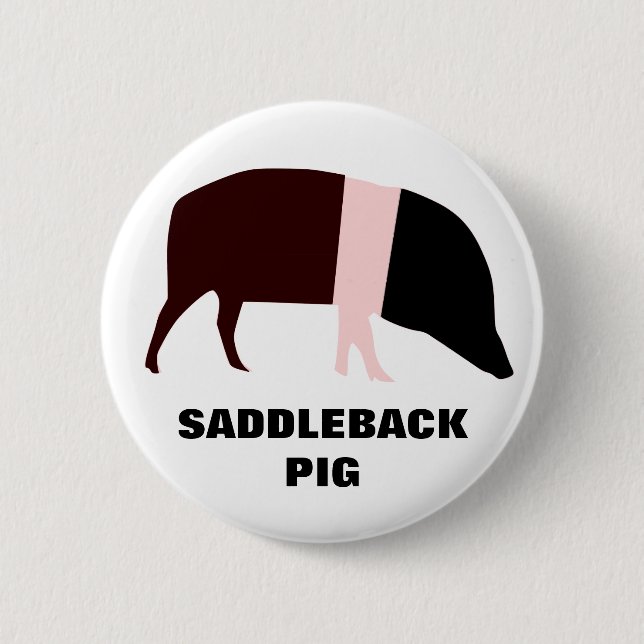 Saddleback Pig Customisable Button (Front)