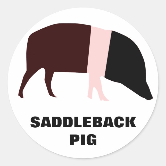 Saddleback Pig Customizable Sticker (Front)