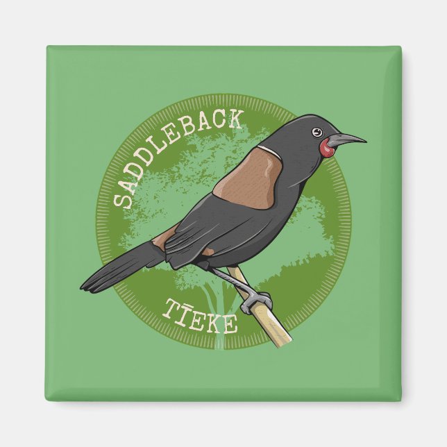 Saddleback Tieke NZ bird Magnet (Front)