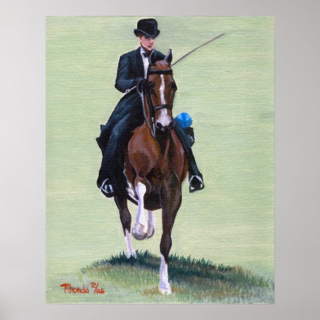 Saddlebred Elegance in Action Horse Portrait Poster (Front)