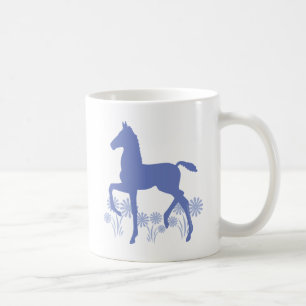 Saddlebred Foal Flowers in blue Coffee Mug