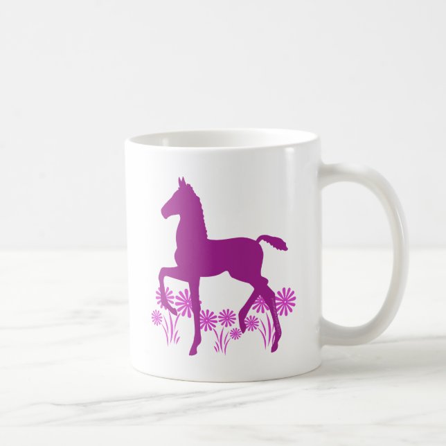 Saddlebred Foal Flowers Orchid Coffee Mug (Right)