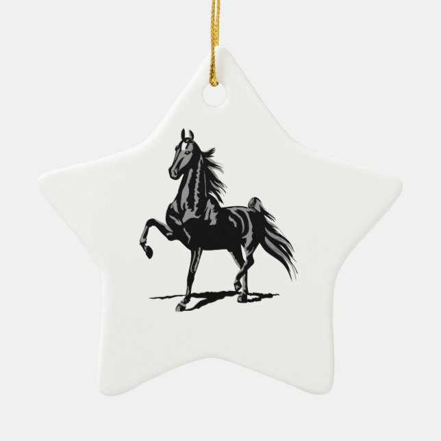 SADDLEBRED HORSE CERAMIC TREE DECORATION (Front)