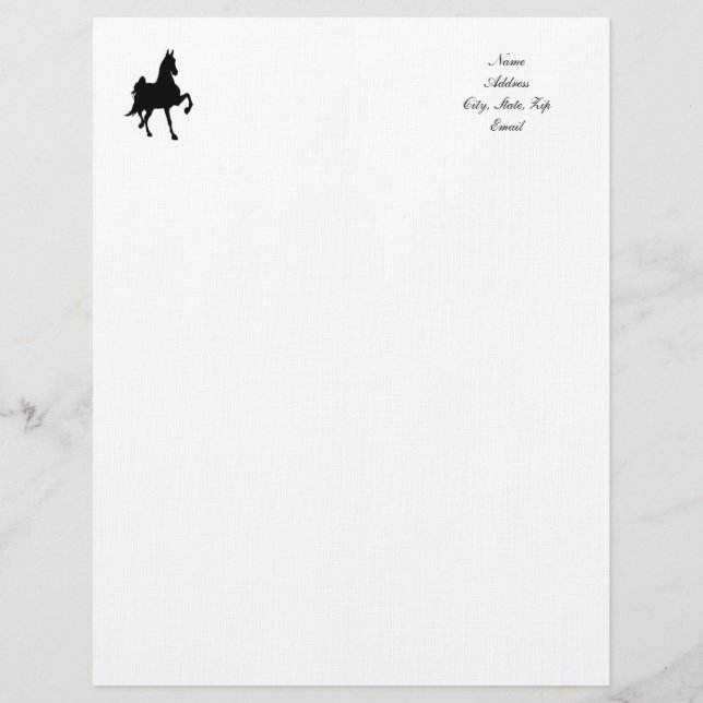 Saddlebred Horse Letterhead Template (Front)