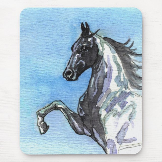 Saddlebred Horse Mousepad-Shades of Blue Mouse Pad (Front)