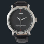 Sadhar Stay Ahead in Time Minimalist Watch – Moder<br><div class="desc">Stay stylish and confident with the Sadhar Stay Ahead in Time Minimalist Watch. This elegant black wristwatch features a clean and modern design that represents simplicity, focus, and timeless style. The minimalist layout with the “Sadhar” name and “Stay Ahead in Time” tagline creates a premium and professional look, perfect for...</div>