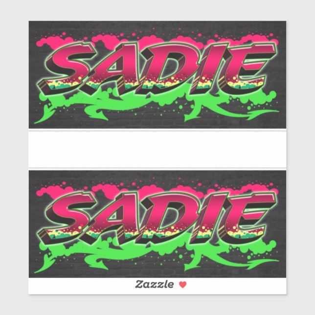 Sadie First Name Graffiti Sticker (Sheet)