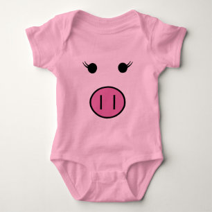 Sadie the Pink Pig ~ Cute Girly Kawaii Baby Bodysuit
