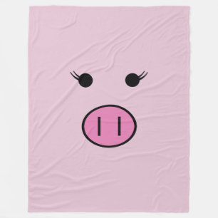 Sadie the Pink Pig ~ Cute Girly Kawaii Fleece Blanket