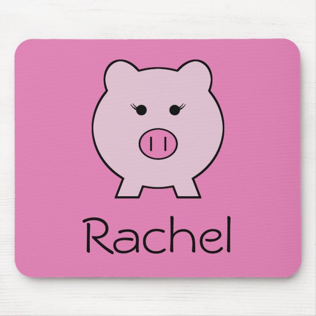 Sadie the Pink Pig ~ Cute Girly Kawaii Mouse Pad (Front)