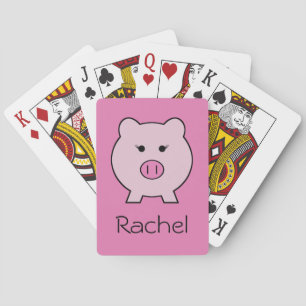 Sadie the Pink Pig ~ Cute Girly Kawaii Playing Cards