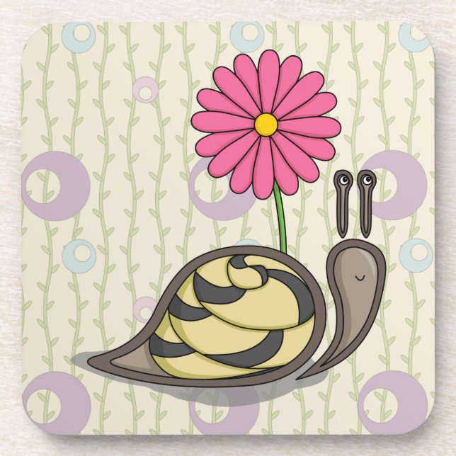 Sadie the Snail Square Coaster (Front)