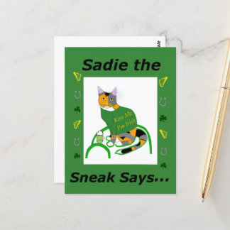 Sadie the Sneak St. Patrick’s Day Postcard