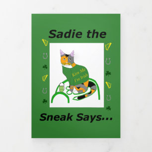 Sadie the Sneak Trifold St. Patrick’s Day Card
