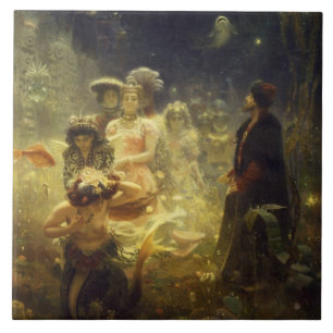 Sadko in the Underwater Kingdom Ilya Repin Mermaid Ceramic Tile