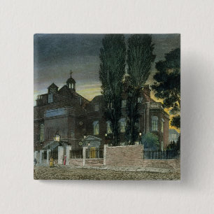 Sadler's Wells, 1826 (coloured engraving) 15 Cm Square Badge