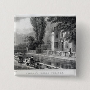 Sadler's Wells Theatre, engraved by J. Garner 15 Cm Square Badge