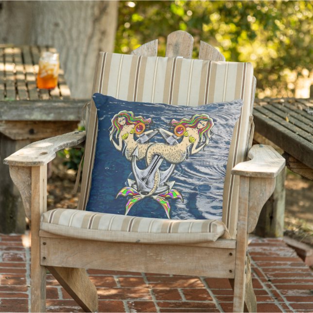 Sadly mermaids at anchor cushion (Chair)