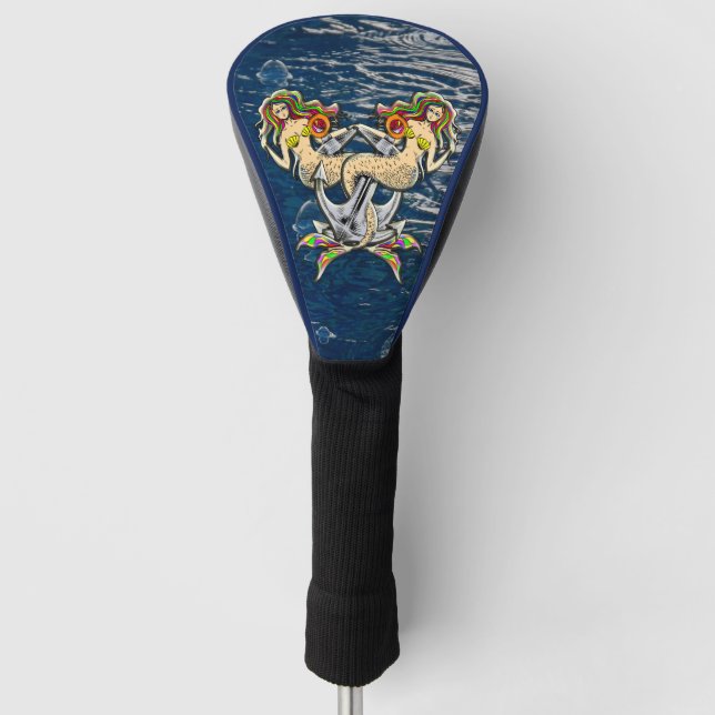 Sadly mermaids at anchor golf head cover (Front)