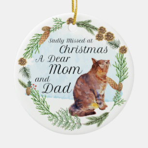 Sadly Missed At Christmas Watercolor Art Ceramic Ornament