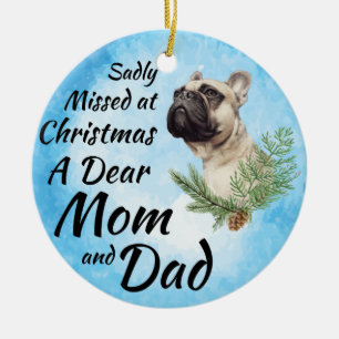 Sadly Missed At Christmas Watercolor Graphic Ceramic Ornament
